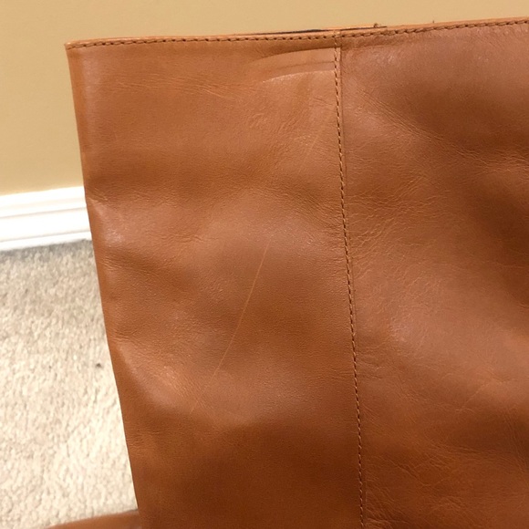 Lord & Taylor Design Lab Cognac/Bronze Adelienne Knee Boots with box - Picture 4 of 6